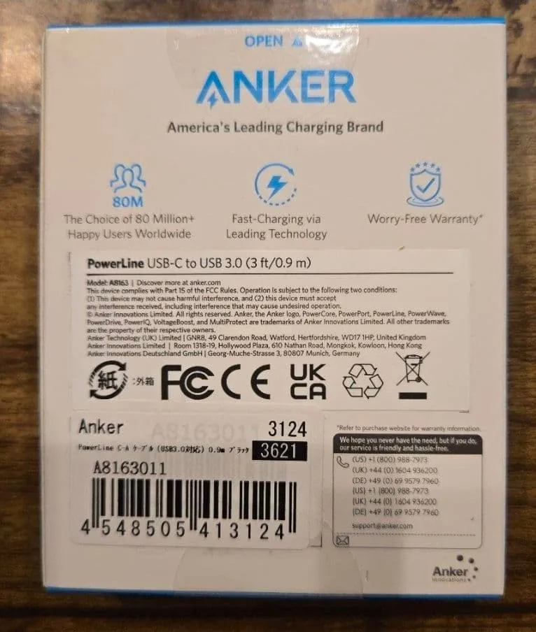 新品 Anker PowerLine USB-C to USB 3.0 ケーブル
