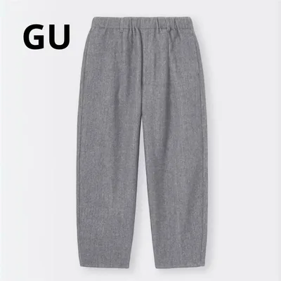 GU ジーユー ニット メルトン バルーン パンツ 起毛 あったか 【 L 】