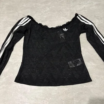 未使用 adidas アディダス オフショル レース トップス 長袖