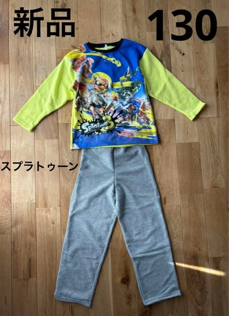 【新品タグ付き】スプラトゥーン キッズ長袖パジャマ イエロー 130