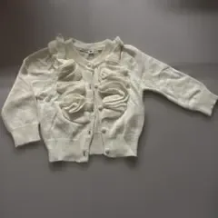 フリル付き カーディガン ホワイト 80cm
