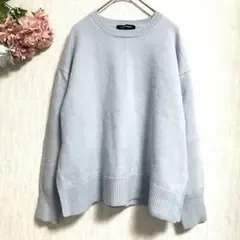 【LAUTREAMONT】毛100% ニット セーター ブルー M ゆったり