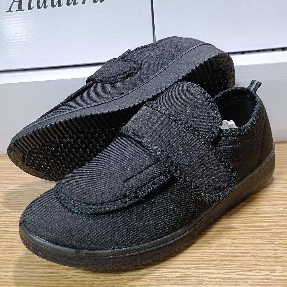 新品★メンズ★25.0cm★軽量 幅広 リハビリシューズ 黒 1368