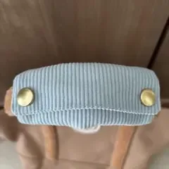 ハンドメイド ハンドルカバー 持ち手カバー フェイラー風 水色 コーデュロイ