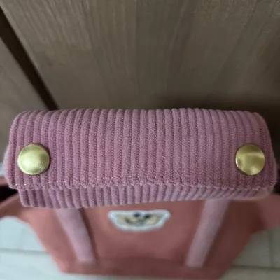 ハンドメイド ハンドルカバー 持ち手カバー フェイラー風 ピンク コーデュロイ