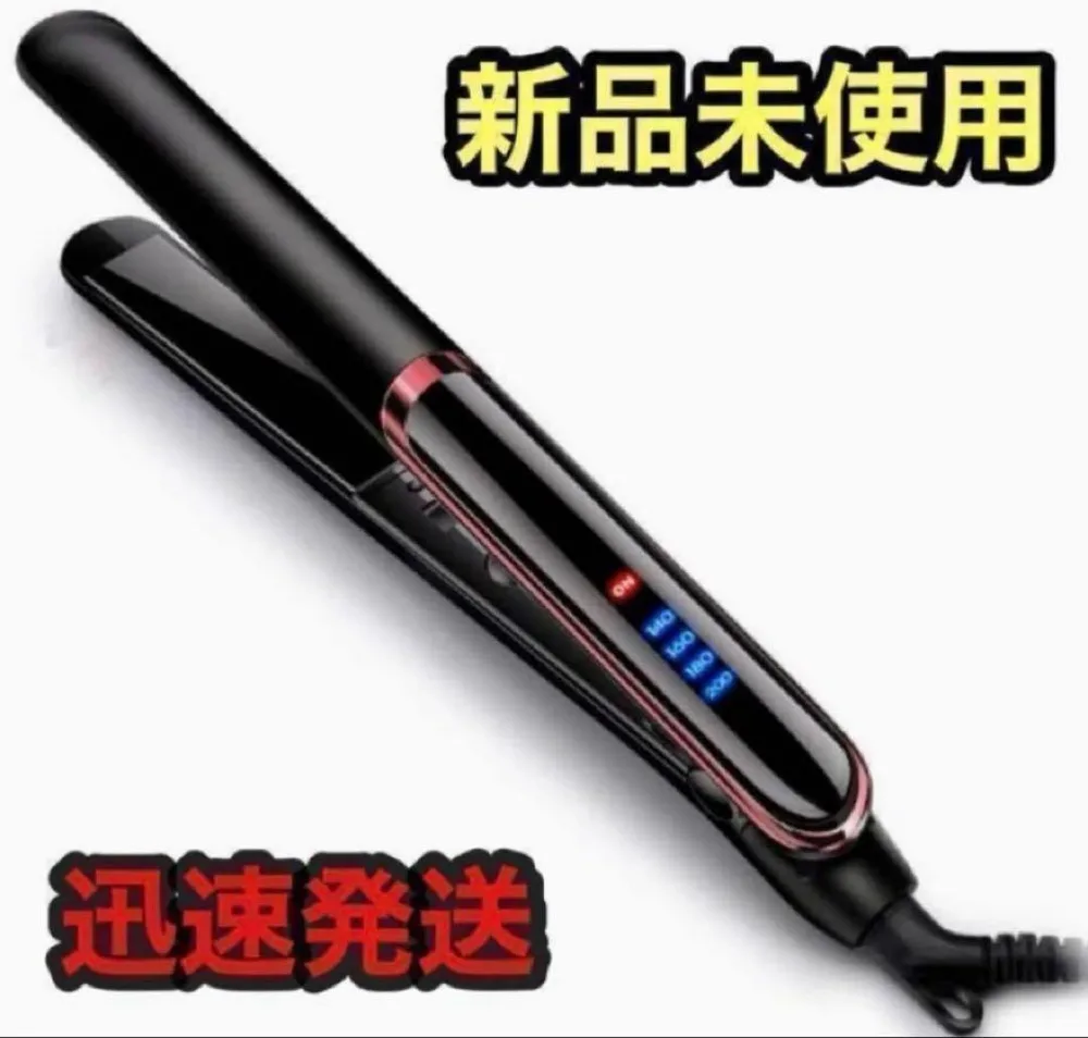 ヘアアイロン 【黒】 ストレートアイロン 4段階温度調節 コテ 新品