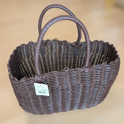 PPバッグ ブラウン かごバッグ 未使用