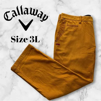 Callaway キャロウェイ メンズ ゴルフ パンツ マスタード 3L 裏起毛
