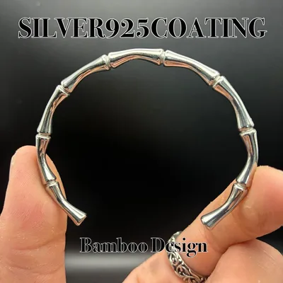 シルバーバングル ヴィンテージ レトロ バンブー 925刻印