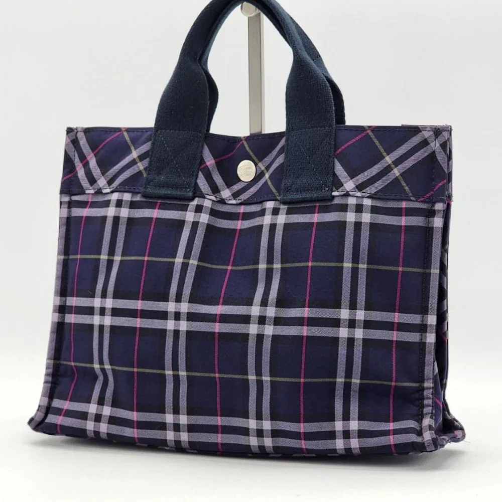 【BURBERRY】バーバリー トートバッグ ノバチェック ネイビー