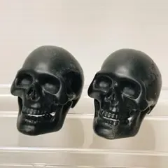 ハンドメイド オリジナル ミニ骸骨 オブジェ ブラック 2個セット