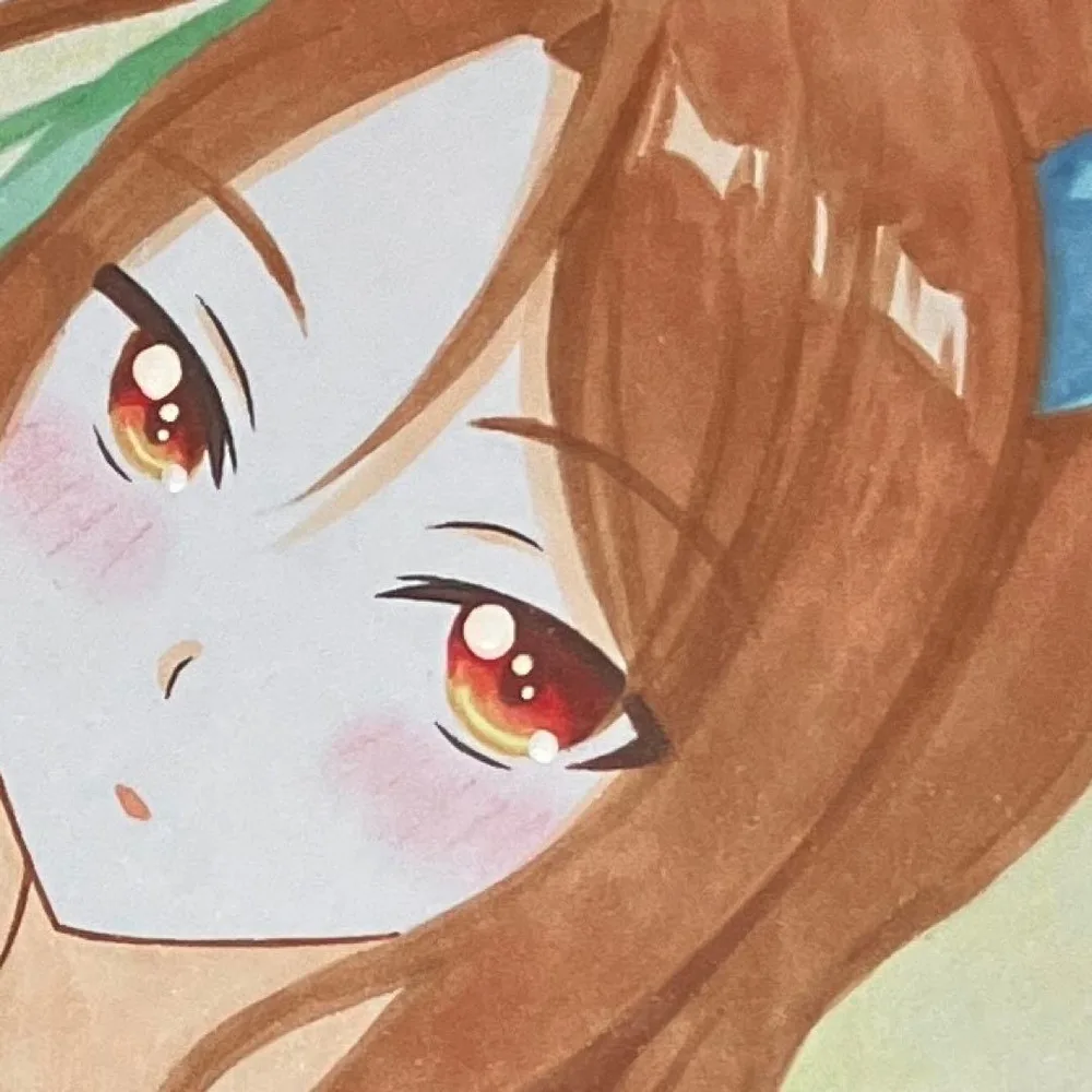 手描きイラスト キングヘイロー ウマ娘 ファンアート アナログ 色紙