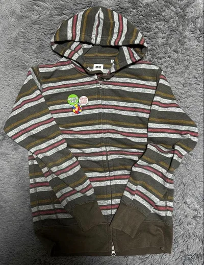 old UNIQLO ボーダー ジップパーカー archive y2k swag