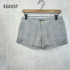 エゴイスト【М】グレンチェックショートパンツ 金ボタン a6159
