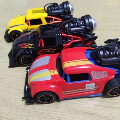 パワーダイキャスト プルバックスモークカー2nd 3台セット 赤 ミニカー 車