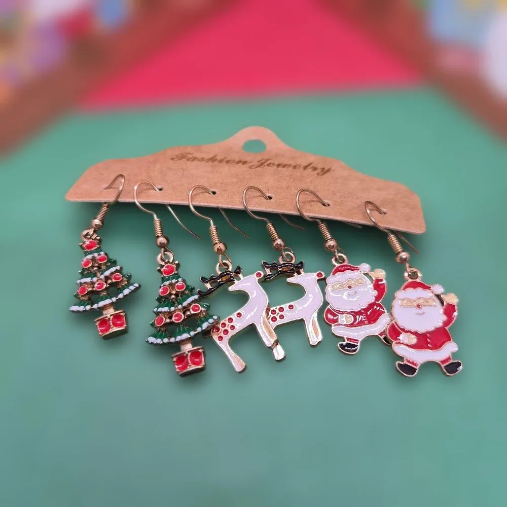 クリスマス ピアス 3種セット サンタ トナカイ ツリー