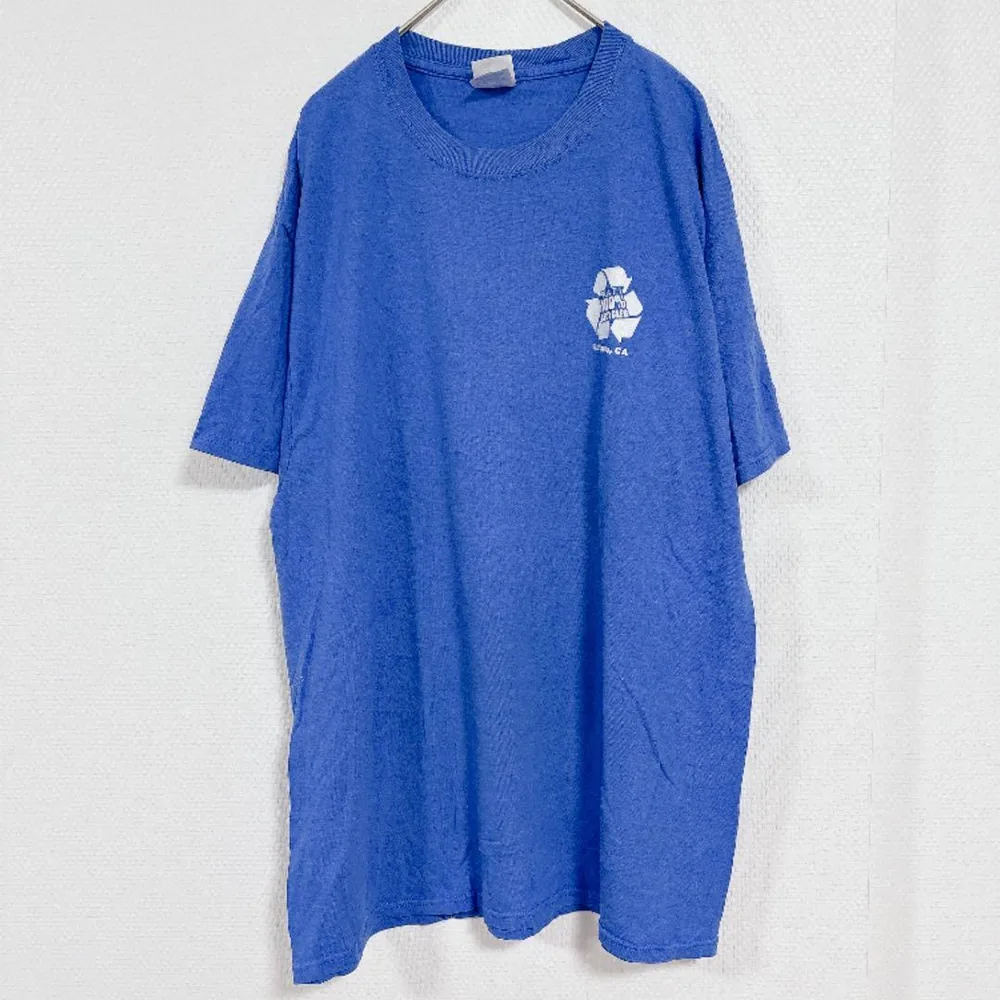 ポートアンドカンパニー Tシャツ クルーネック 半袖 プリント L 青 綿