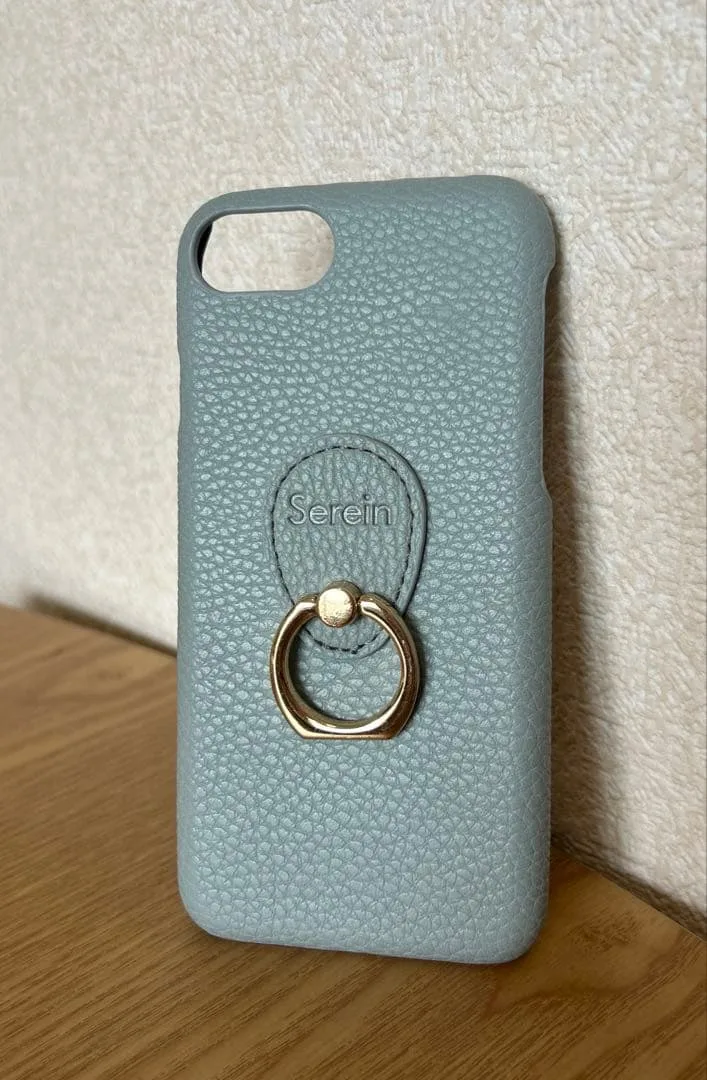 Serein スマホケース バンカーリング付き ライトブルー