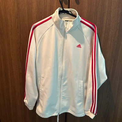 adidas トラックジャケット ホワイト×レッド