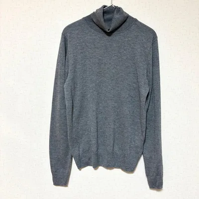 ZARA タートルネックニット ウール混 シンプル ゆったり グレー (M)