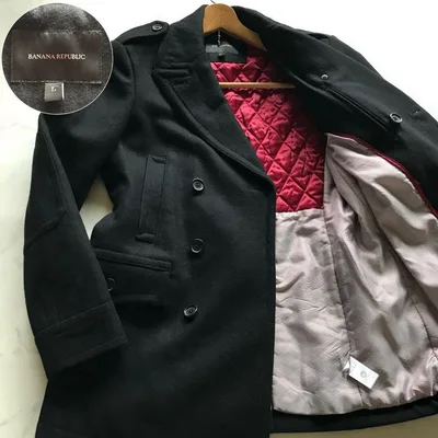 未使用/Lサイズ✨ バナナリパブリック Pコート エルボーパッチ キルティング黒