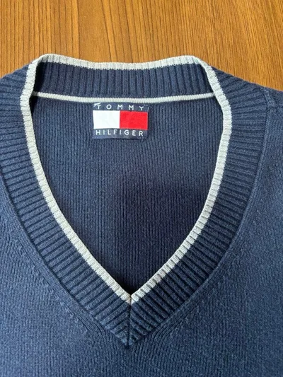 TOMMY HILFIGER Vネック ニット ネイビー