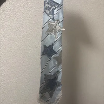 星型パッチワーク ストライプ ネクタイ ハンドメイド