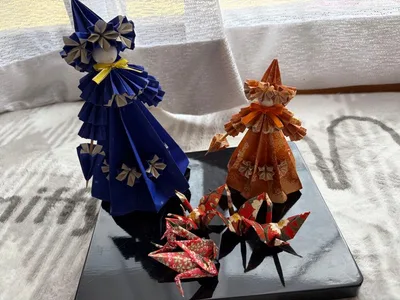 折り紙 人形 ドレス 鶴 セット ハンドメイド