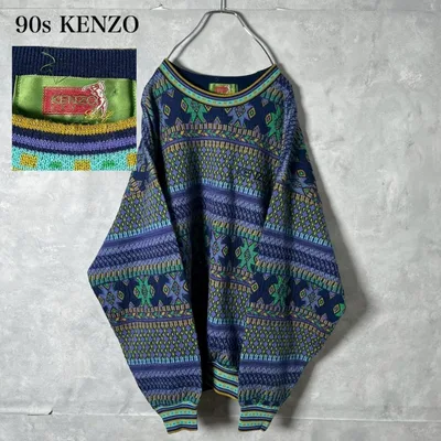 90s vintage KENZO golf 総柄ニット 日本製 PM35