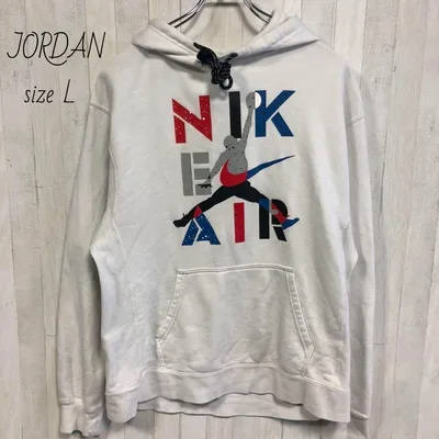 JORDAN ジョーダン 刺繍ロゴ パーカー プルオーバー 古着 プリント L