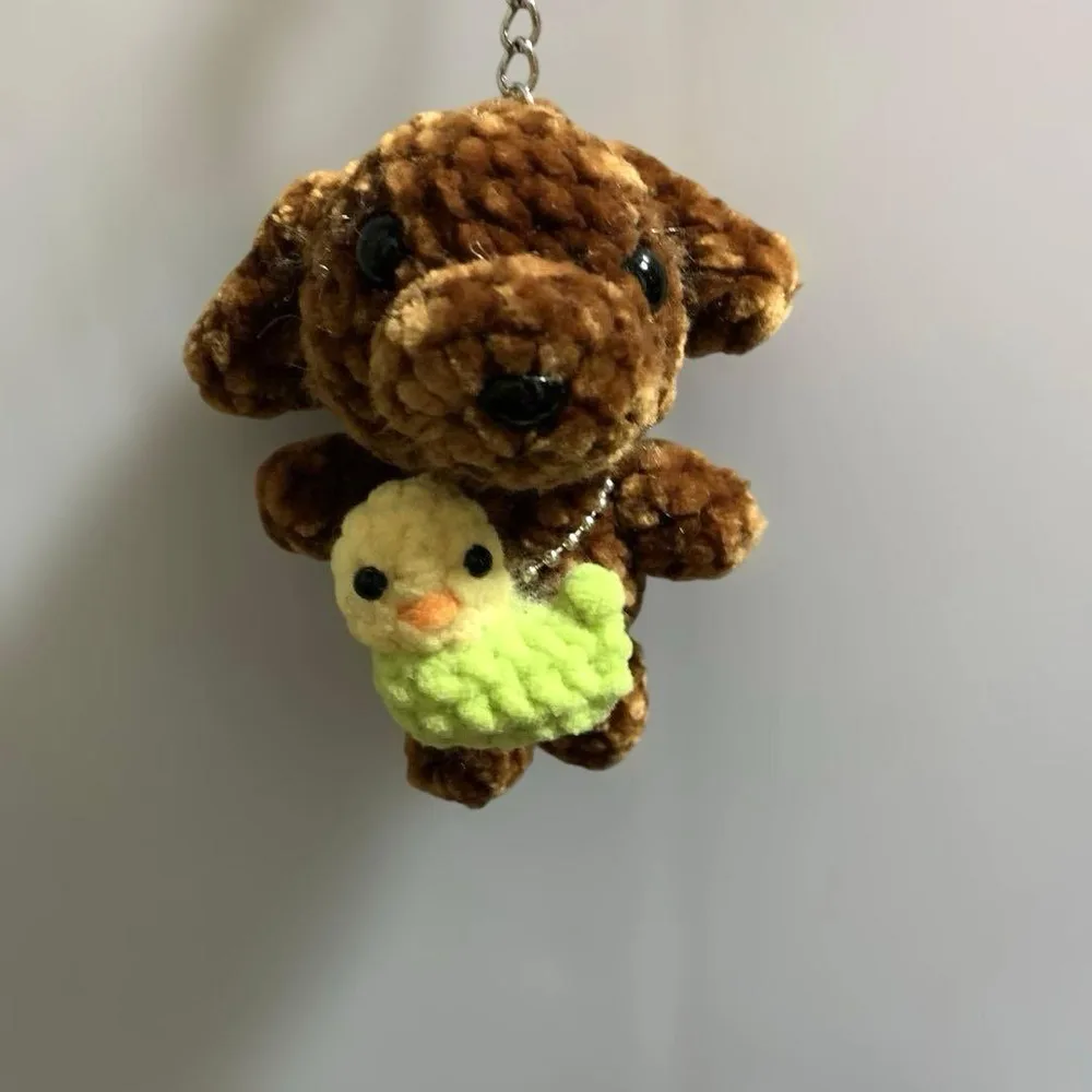 ハンドメイド あみぐるみ 犬 キーホルダー