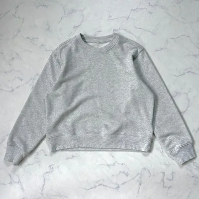 無印良品/スウェット/M/杢グレー/ショート丈/シンプル/コットン