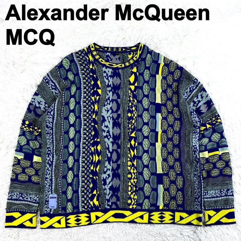 極美品✨ アレキサンダーマックイーン MCQ 3Dニットセーター オーバーサイズ