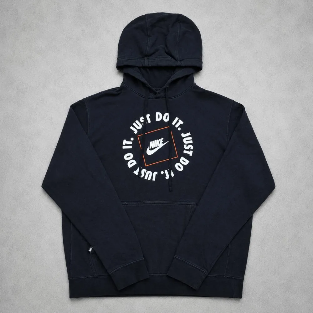 古着 NIKE プルオーバーパーカー JUST DO IT 黒