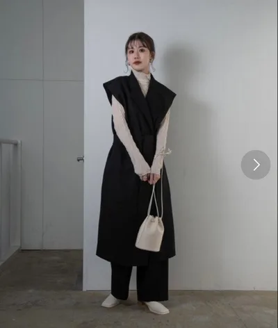 Amiur エミレ スタンドカラー ロングベスト