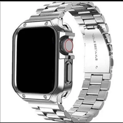 Apple Watch バンド カバー シルバー ステンレス 42/44/45