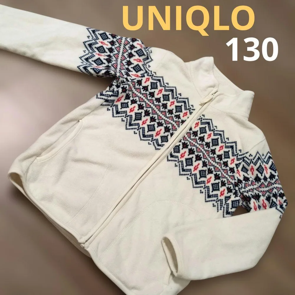 超美品★UNIQLO キッズ フリースパーカー 130cm ノルディック130