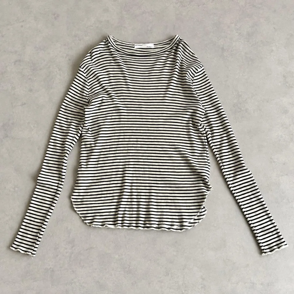 アパルトモン ボーダーリブロングスリーブTシャツ コットン ウール