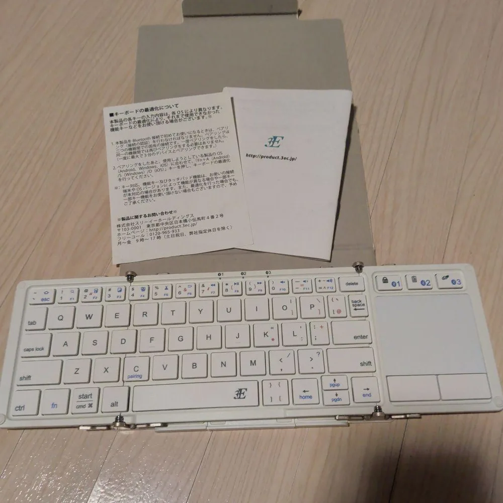 3E 折りたたみ式 Bluetooth キーボード タッチパッド搭載