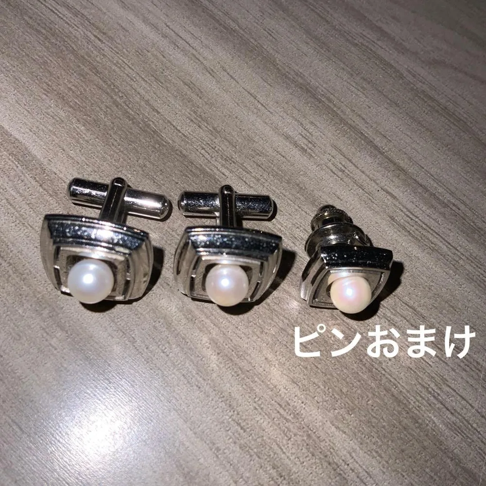 【SILVER F刻印】パール カフスボタン カフリンクス ヴィンテージ