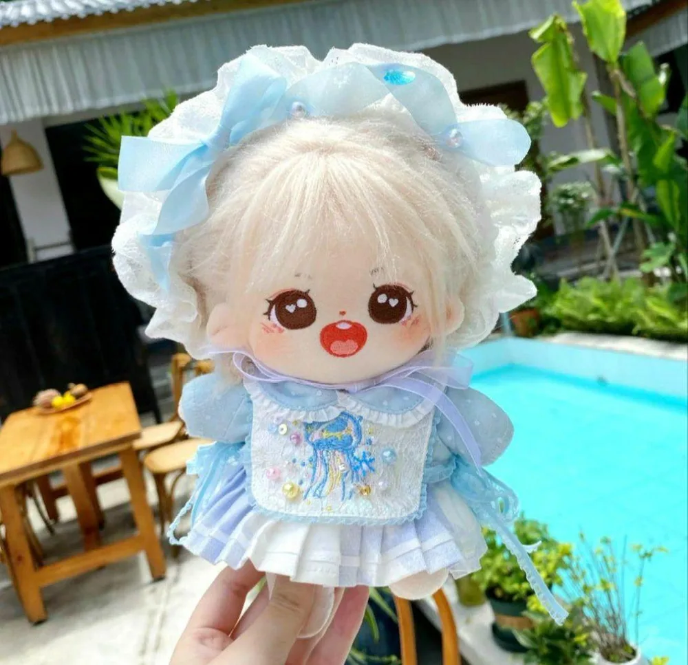 20cmぬいぐるみ服 水族館 ワンピース クラゲ パンツ 帽子 エプロン着せ替え