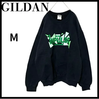 GILDAN ギルダン IMPULSE ビッグプリントスウェット ブラック M