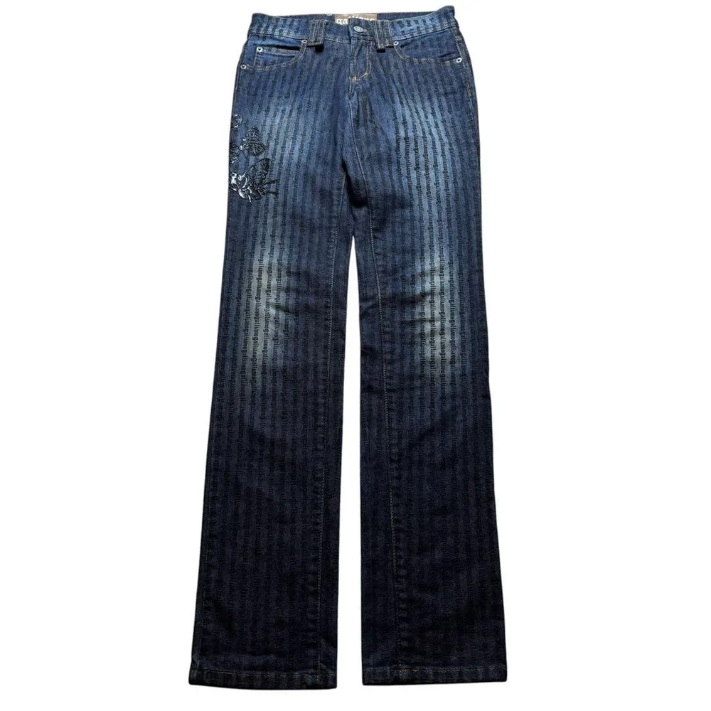 00s JOHN GALLIANO logo stripe denim y2k