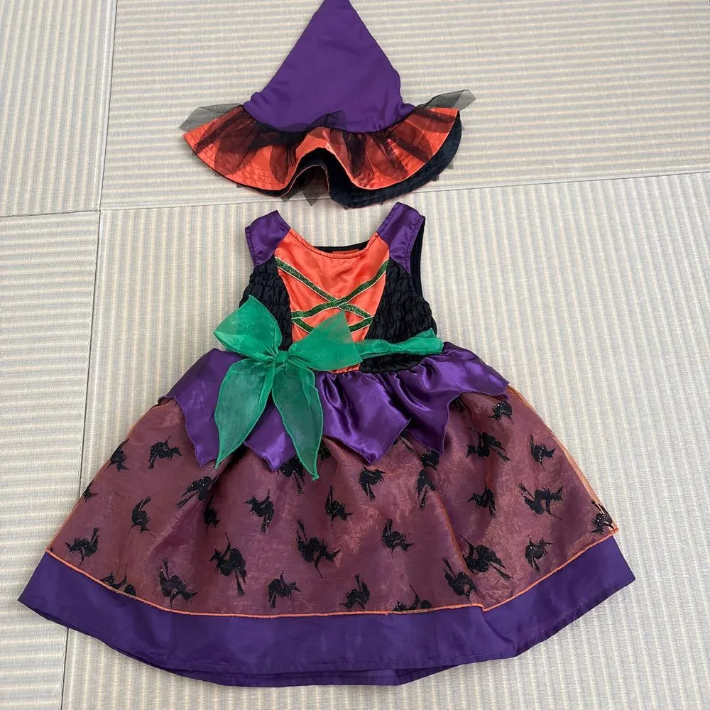 アメリカ購入 ハロウィン 魔女 コスチューム ドレス 帽子セット