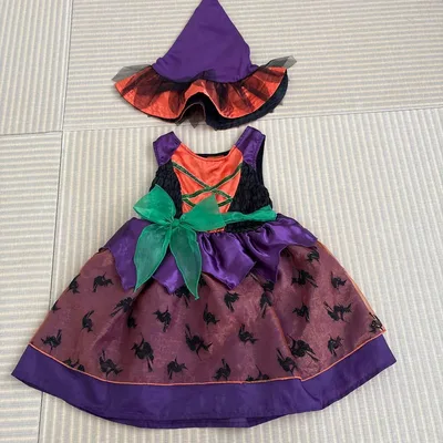 アメリカ購入 ハロウィン 魔女 コスチューム ドレス 帽子セット