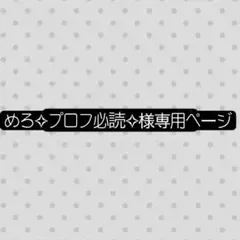 めろ✧プロフ必読✧様 専用ページ