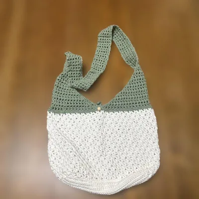 ハンドメイド 手編み ショルダーバッグ バイカラー