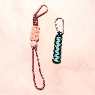 【光る☆めじるし】ハンドメイド パラコード ドリンクホルダー&キーホルダーセット