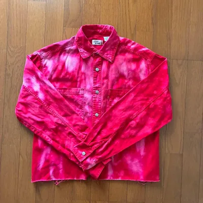 LEVI'S JEANS 長袖シャツ レッド タイダイ