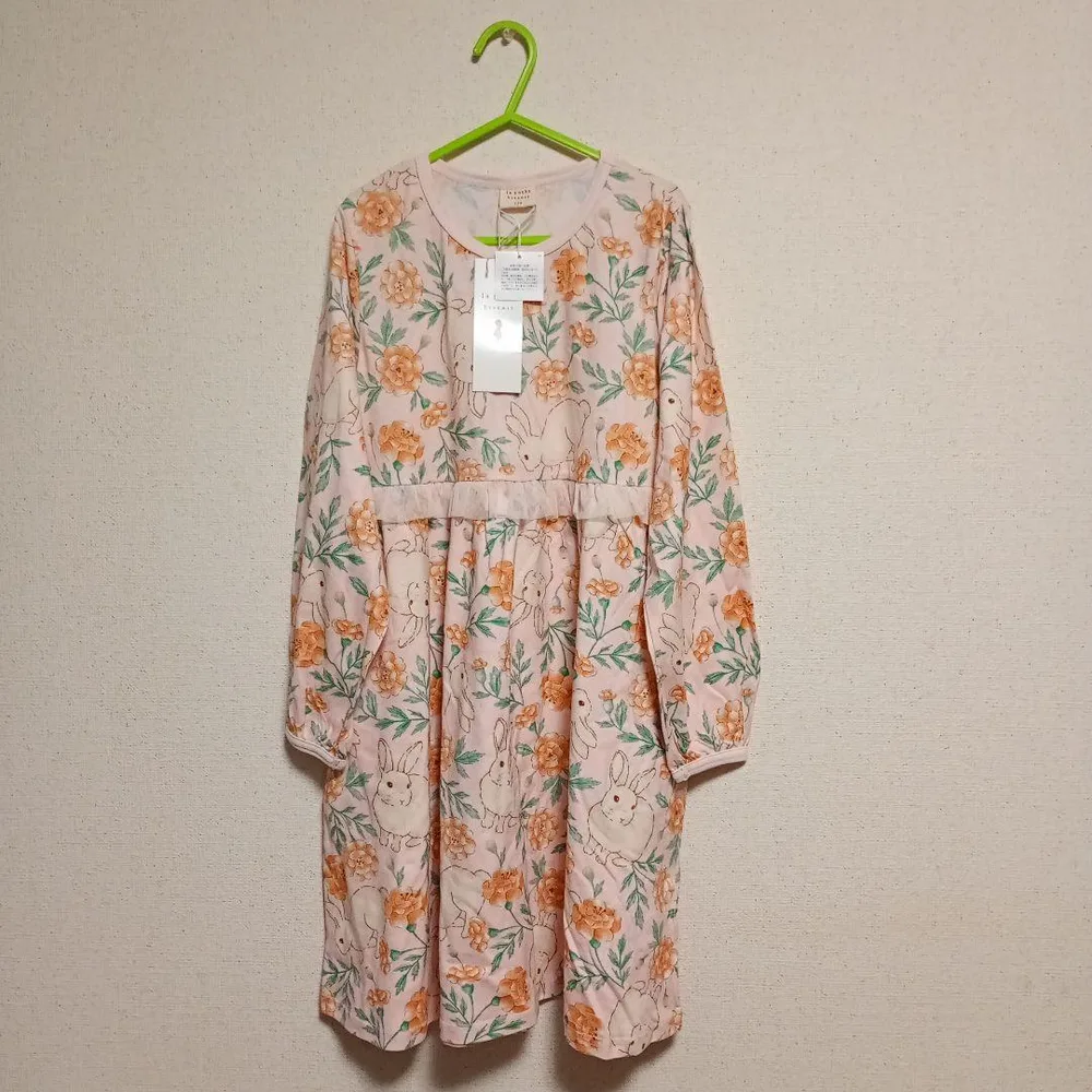 la poche biscuit うさぎ 花柄 ワンピース 130cm